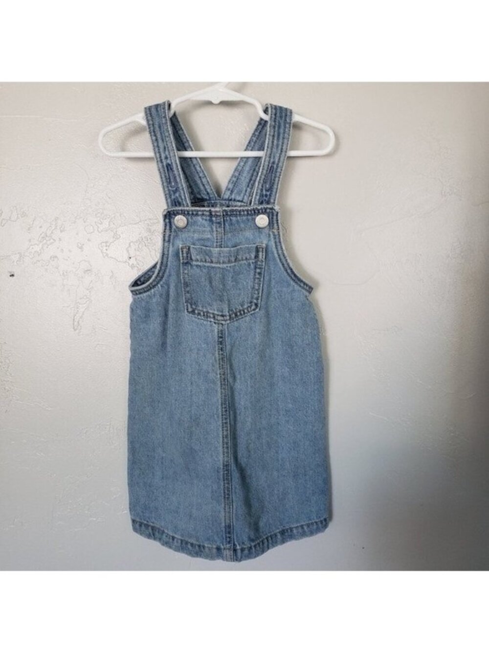 Old Navy Toddler Girl 4T Blue Denim Overall Apron Dress Jean Summer Spring Boho